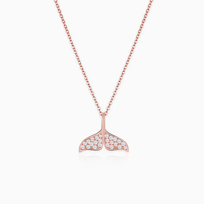 Anushka Sharma Rose Gold Dolphin Tail Necklace with Link Chain