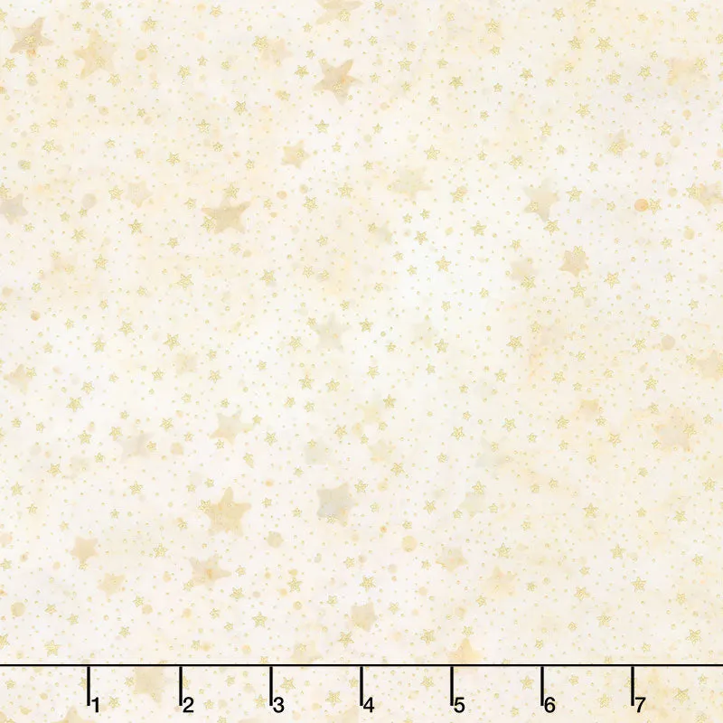 Artisan Batiks Holiday Moments - Stars Natural Metallic Yardage