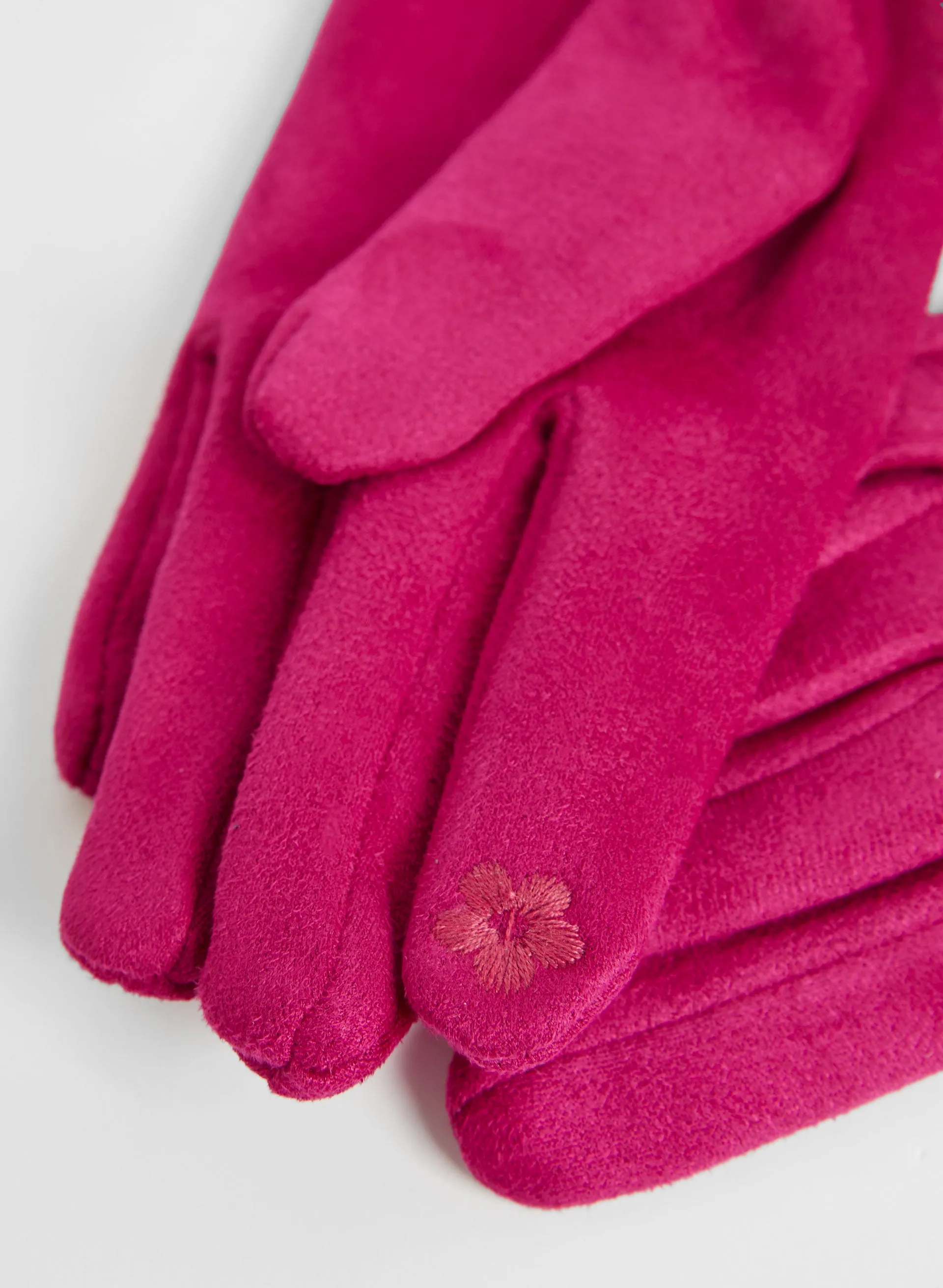 Faux Suede Pompom Gloves