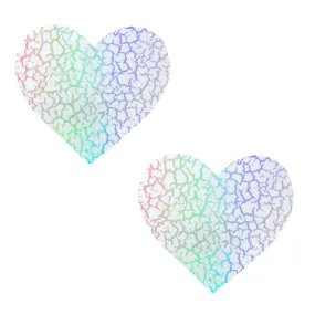 Glow in the Dark Synaptic Storm Holographic I Heart U Nipple Cover Pasties