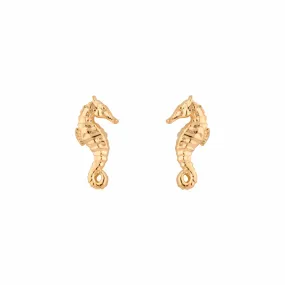 Gold Plated Seahorse Stud Earrings