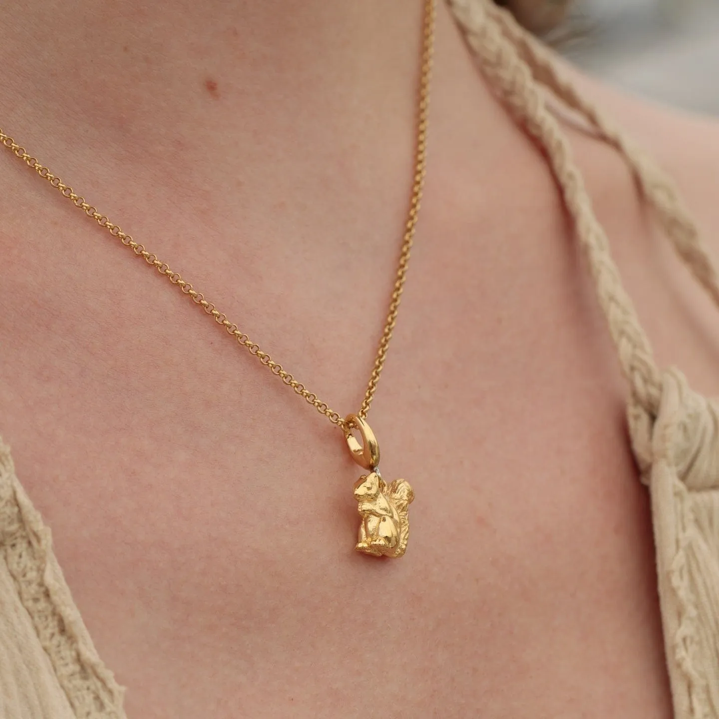 Gold Plated Squirrel Charm