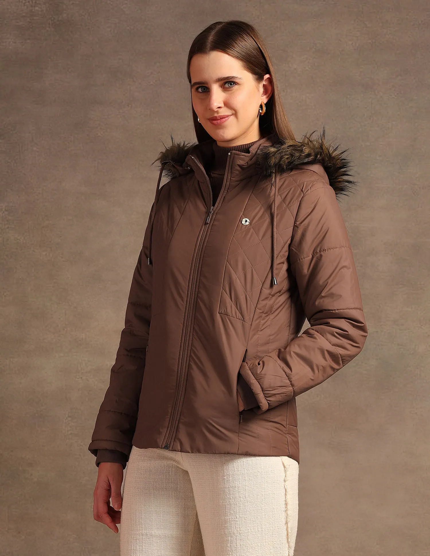 Hooded Solid Padded Jacket