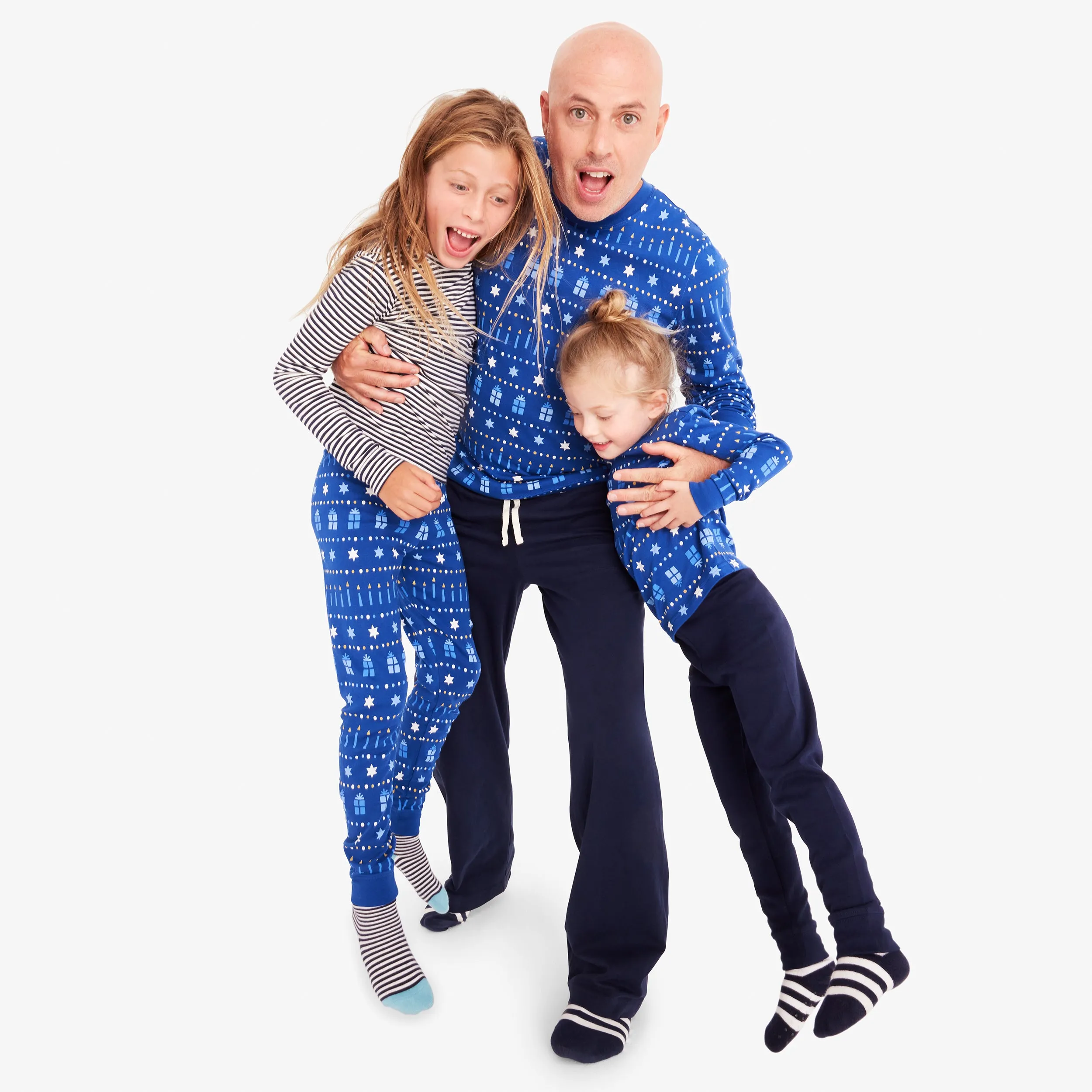 Kids organic PJ pant in festive lights