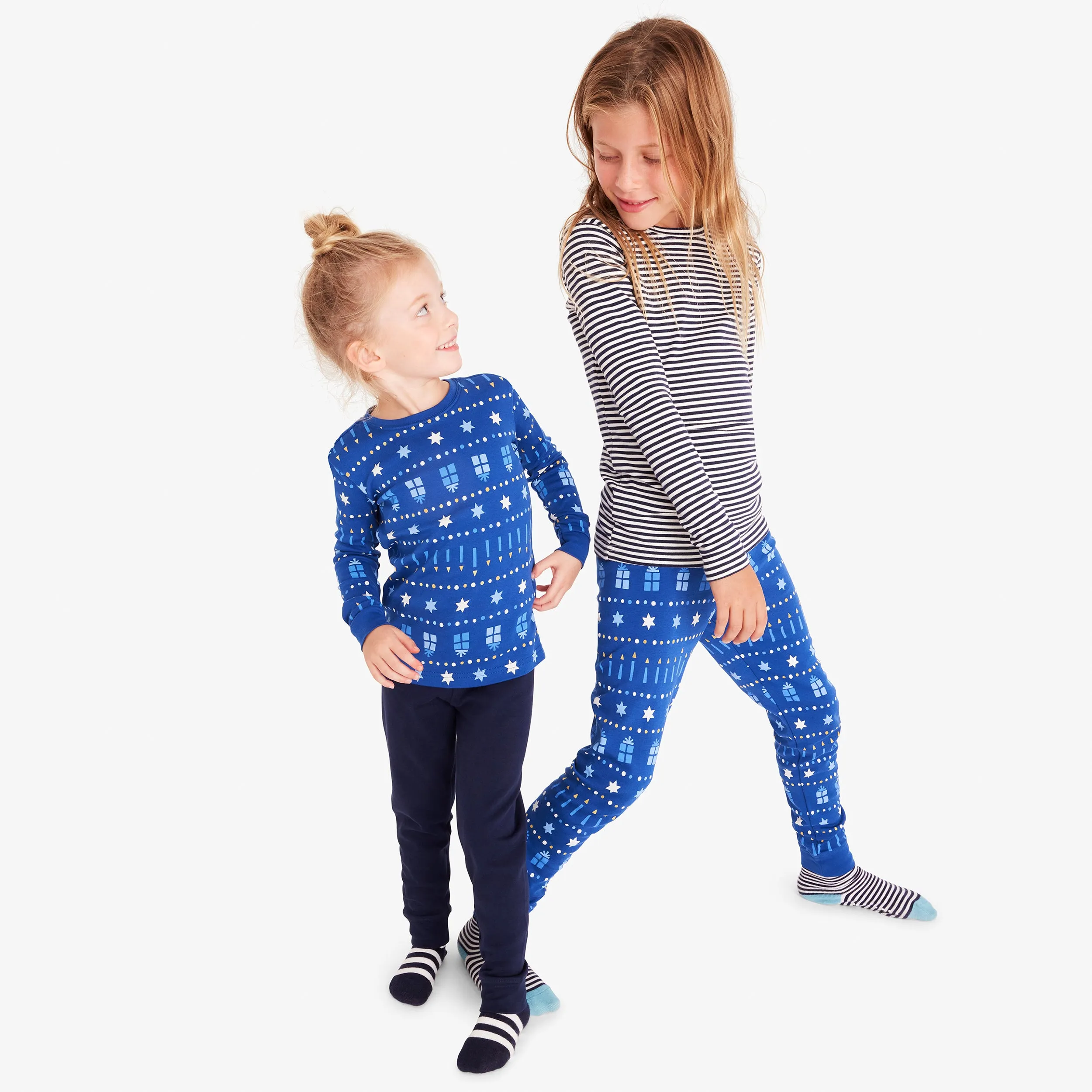 Kids organic PJ pant in festive lights