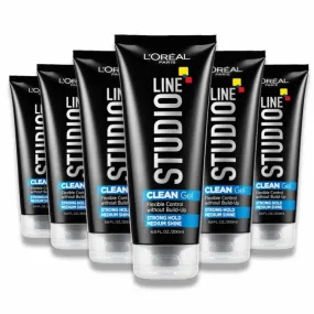 L'Oreal - Studio Line Clear Minded Clean Gel, Strong Hold - 6.8 Oz - 6 Pack