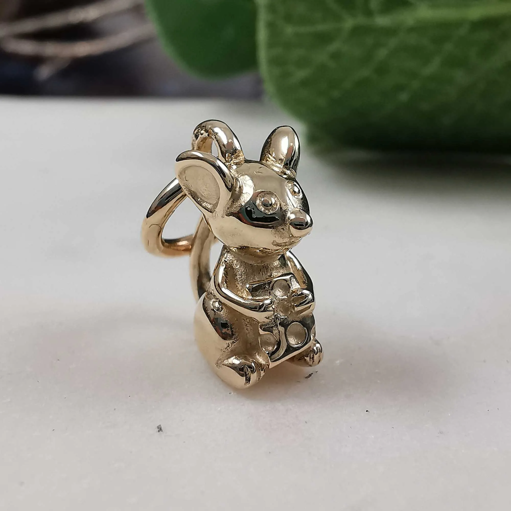 Mouse Solid Gold Charm