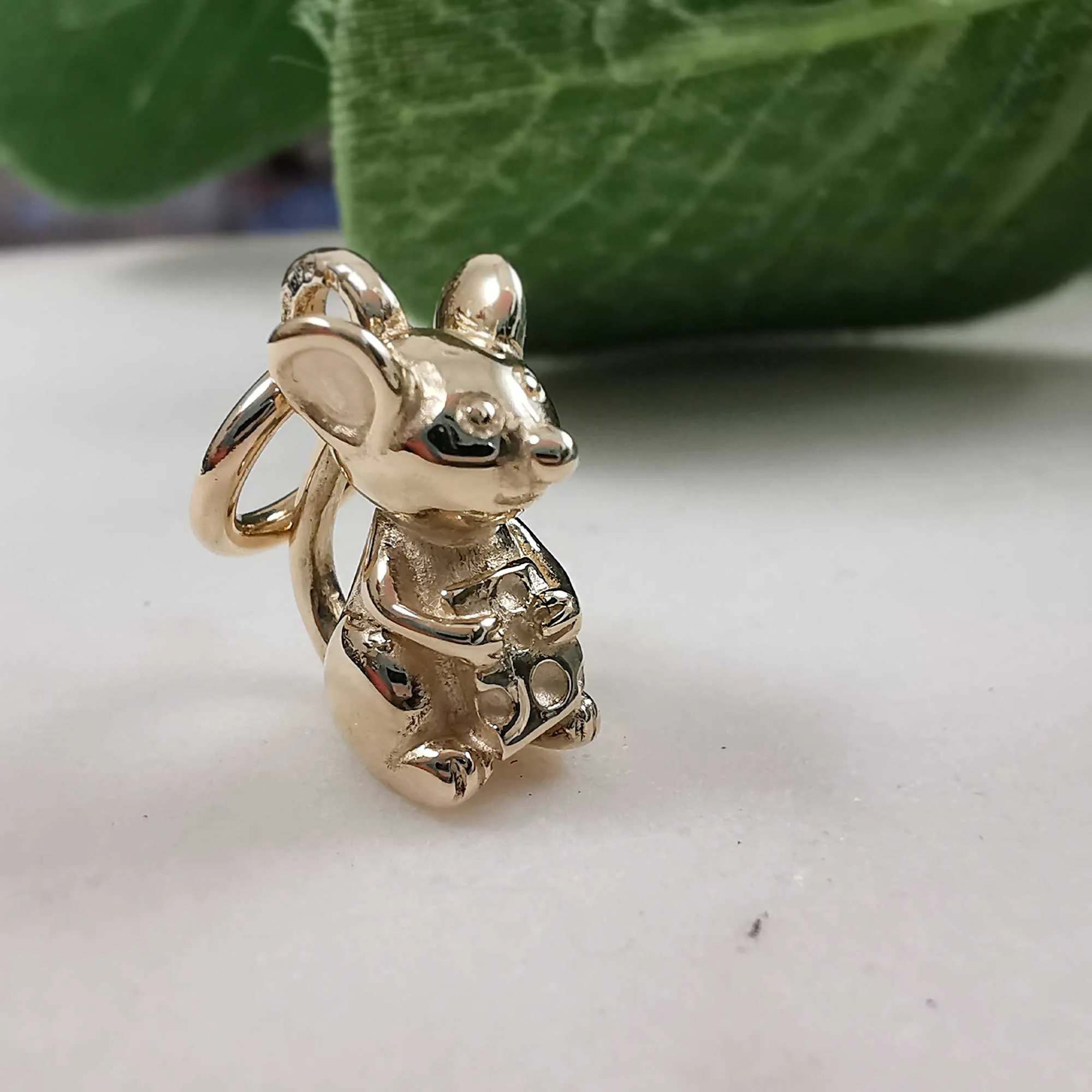 Mouse Solid Gold Charm