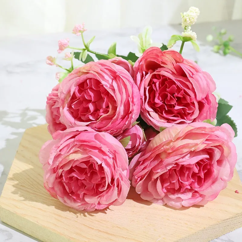 Peony Silk Bouquet Fake Flowers