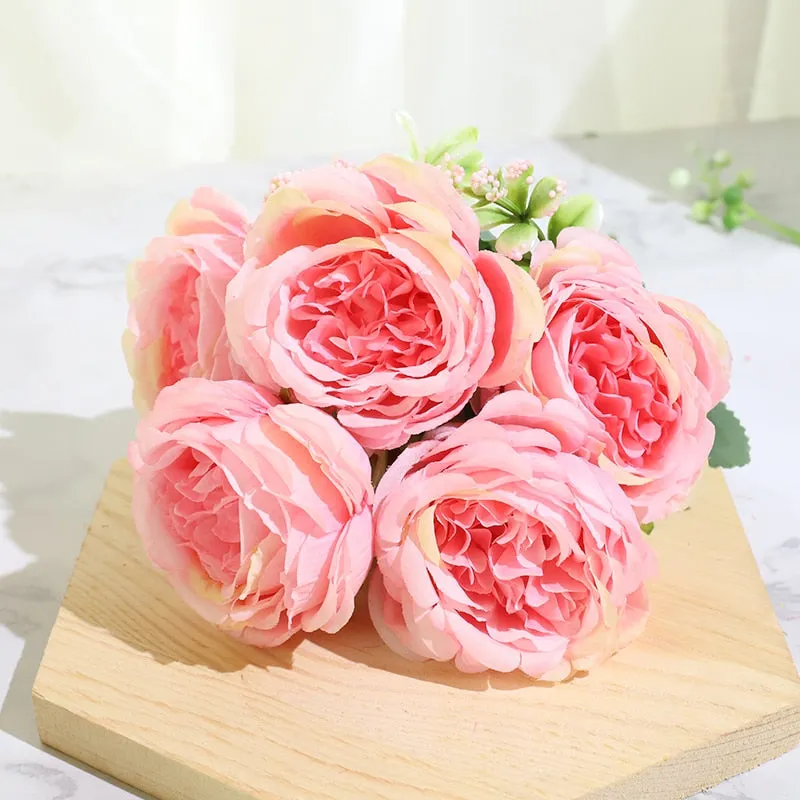 Peony Silk Bouquet Fake Flowers