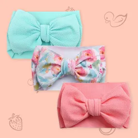 Polka Tots Floral Bow Headbands Set - Multicolor