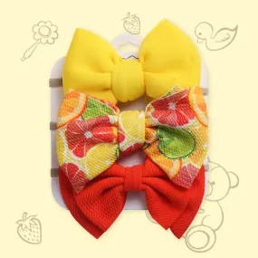 Polka Tots Lemon Bow Headbands Set - Multicolor