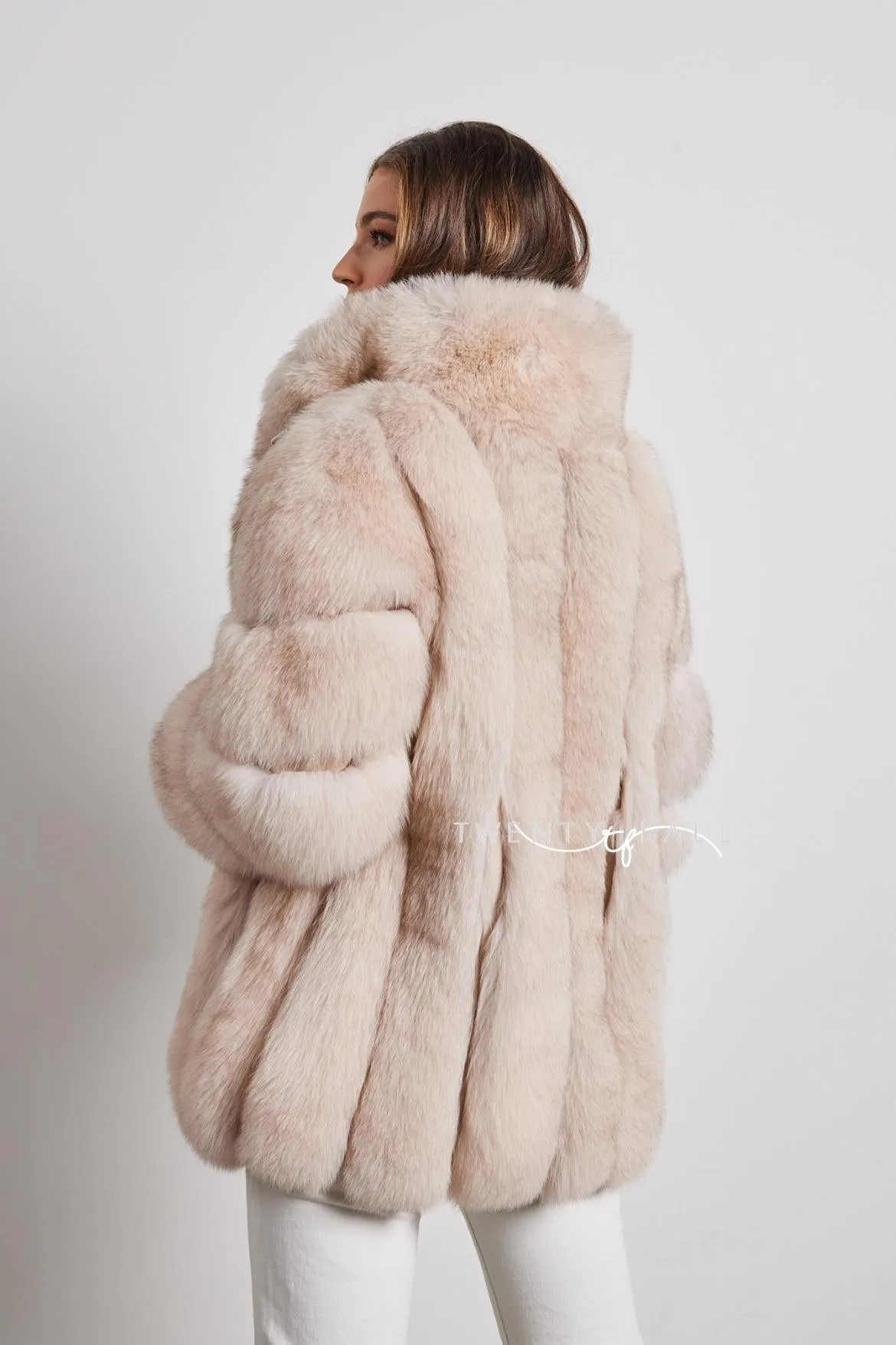 Portia Fox Fur Coat with Collar