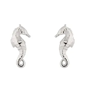 Silver Seahorse Stud Earrings